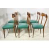 LOTTO 6 SEDIE DESIGN ANNI 70 STILE ICO PARISI LEGNO E SKY VINTAGE CHAIR PRANZO