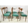 LOTTO 6 SEDIE DESIGN ANNI 70 STILE ICO PARISI LEGNO E SKY VINTAGE CHAIR PRANZO