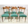LOTTO 6 SEDIE DESIGN ANNI 70 STILE ICO PARISI LEGNO E SKY VINTAGE CHAIR PRANZO