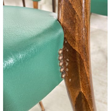LOTTO 6 SEDIE DESIGN ANNI 70 STILE ICO PARISI LEGNO E SKY VINTAGE CHAIR PRANZO