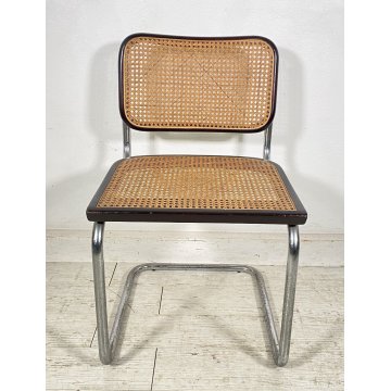 SEDIA DESIGN CESCA MARCEL BREUER ANNI 70 PAGLIA DI VIENNA ACCIAIO CROMATO EPOCA