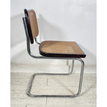 SEDIA DESIGN CESCA MARCEL BREUER ANNI 70 PAGLIA DI VIENNA ACCIAIO CROMATO EPOCA