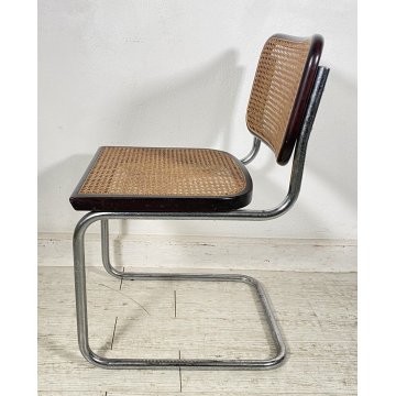 SEDIA DESIGN CESCA MARCEL BREUER ANNI 70 PAGLIA DI VIENNA ACCIAIO CROMATO EPOCA