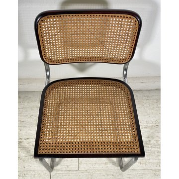 SEDIA DESIGN CESCA MARCEL BREUER ANNI 70 PAGLIA DI VIENNA ACCIAIO CROMATO EPOCA