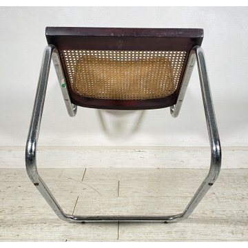 SEDIA DESIGN CESCA MARCEL BREUER ANNI 70 PAGLIA DI VIENNA ACCIAIO CROMATO EPOCA