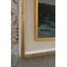 QUADRO Carlo Monti DIPINTO OLIO TELA PAESAGGIO VEDUTA LAGO MAGGIORE ARONA LESA