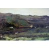 QUADRO Carlo Monti DIPINTO OLIO TELA PAESAGGIO VEDUTA LAGO MAGGIORE ARONA LESA