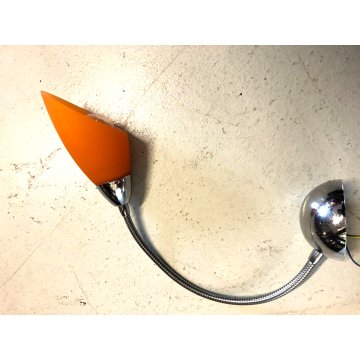 LAMPADA FLESSIBILE APPLIQUE WALL LAMP Poli Po VETRO OPALINO SATINATO ORANGE '80s