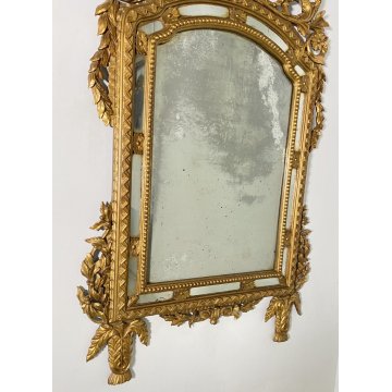ANTICA GRANDE SPECCHIERA FINE 1800 CAMINIERA SPECCHIO CORNICE LEGNO DORATO EPOCA