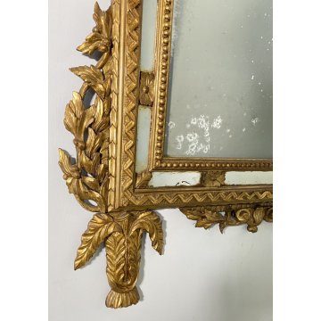 ANTICA GRANDE SPECCHIERA FINE 1800 CAMINIERA SPECCHIO CORNICE LEGNO DORATO EPOCA