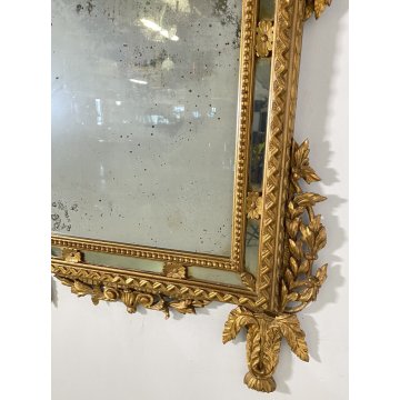 ANTICA GRANDE SPECCHIERA FINE 1800 CAMINIERA SPECCHIO CORNICE LEGNO DORATO EPOCA