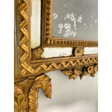 ANTICA GRANDE SPECCHIERA FINE 1800 CAMINIERA SPECCHIO CORNICE LEGNO DORATO EPOCA