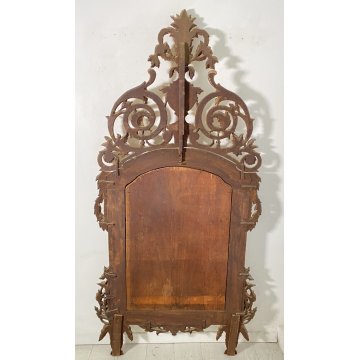 ANTICA GRANDE SPECCHIERA FINE 1800 CAMINIERA SPECCHIO CORNICE LEGNO DORATO EPOCA