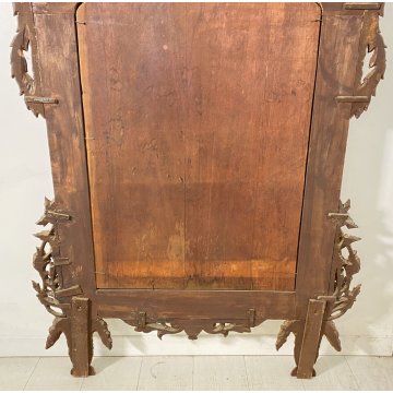 ANTICA GRANDE SPECCHIERA FINE 1800 CAMINIERA SPECCHIO CORNICE LEGNO DORATO EPOCA