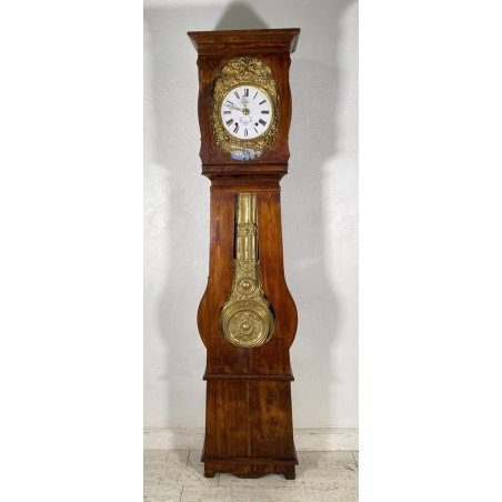 ANTICO OROLOGIO PENDOLO MORBIER LEGNO ABETE 1800 PENDOLA FRANCESE A PIONSAT VERG