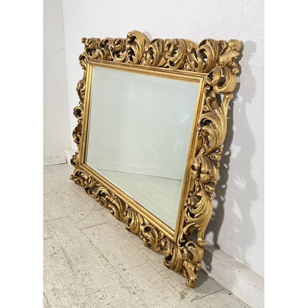Specchiera Luigi Filippo dorata a foglia d'oro