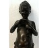 ANTICO BRONZO BAMBINO PESCE DE MARTINO LIBERTY 1800 XIX SCULTURA 
