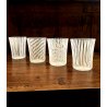 SET 4 BICCHIERI ACQUA VETRO SOFFIATO MURANO Nason Moretti CANOVA BIANCO LATTIMIO