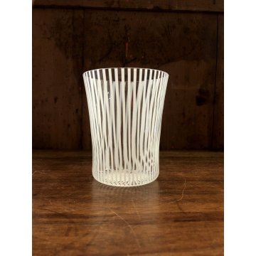 SET 4 BICCHIERI ACQUA VETRO SOFFIATO MURANO Nason Moretti CANOVA BIANCO LATTIMIO