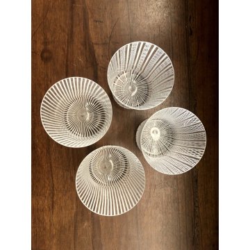 SET 4 BICCHIERI ACQUA VETRO SOFFIATO MURANO Nason Moretti CANOVA BIANCO LATTIMIO
