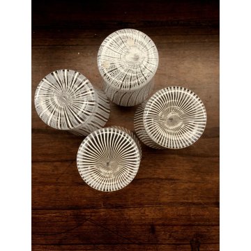 SET 4 BICCHIERI ACQUA VETRO SOFFIATO MURANO Nason Moretti CANOVA BIANCO LATTIMIO