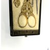 ANTICO SET STRUMENTI CUCITO VITTORIANO ORO 18k CUSTODIA LEGNO LACCATO  '800