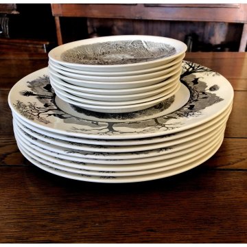 SET PIATTI CERAMICA 16 pz Wedgwood Etruria Barleston Kruger WWF PANDA VINTAGE UK