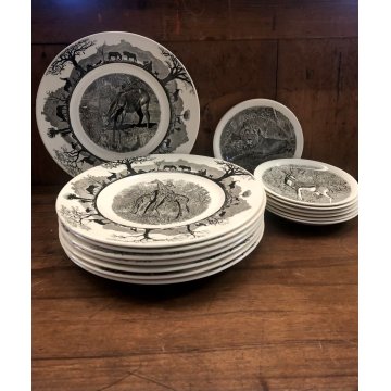 SET PIATTI CERAMICA 16 pz Wedgwood Etruria Barleston Kruger WWF PANDA VINTAGE UK