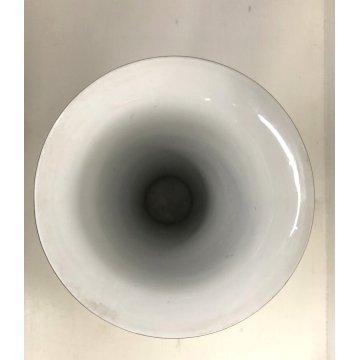 VASO CERAMICA VINTAGE BARBOTINE VERDE DECORO FLOREALE NARCISI GIALLI ART NOUVEAU