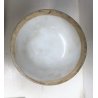 VASO CERAMICA VINTAGE BARBOTINE VERDE DECORO FLOREALE NARCISI GIALLI ART NOUVEAU