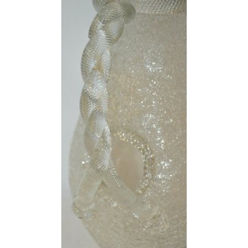 ANTICA BROCCA VETRO GHIACCIATO Liberty MURANO ghiaccio CARAFFA old ICE GLASS JUG