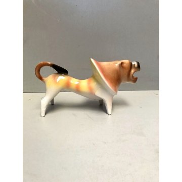 FIGURA CERAMICA LEONE Roberto Rigon DESIGN VINTAGE POTTERY COLLEZIONE ANIMALI 70