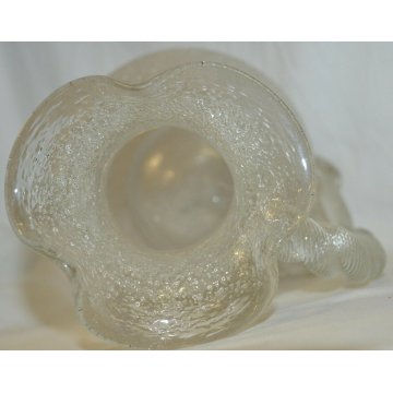 ANTICA BROCCA VETRO GHIACCIATO Liberty MURANO ghiaccio CARAFFA old ICE GLASS JUG