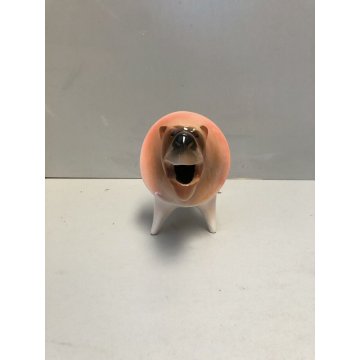 FIGURA CERAMICA LEONE Roberto Rigon DESIGN VINTAGE POTTERY COLLEZIONE ANIMALI 70