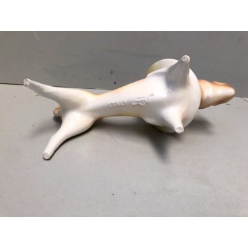 FIGURA CERAMICA LEONE Roberto Rigon DESIGN VINTAGE POTTERY COLLEZIONE ANIMALI 70