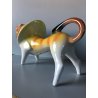 FIGURA CERAMICA LEONE Roberto Rigon DESIGN VINTAGE POTTERY COLLEZIONE ANIMALI 70