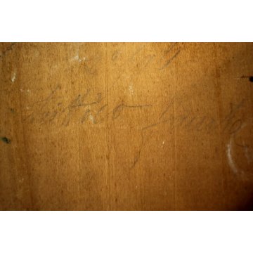 ANTICO QUADRO TRITTICO DIPINTO OLIO TAVOLA Guido Bertarelli PAESAGGIO FIGURE 900