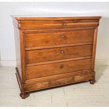 ANTICO COMO CASSETTONE 1800 CAPPUCCINO 4 CASSETTI LEGNO NOCE EPOCA GAMBA CIPOLLA