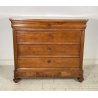 ANTICO COMO CASSETTONE 1800 CAPPUCCINO 4 CASSETTI LEGNO NOCE EPOCA GAMBA CIPOLLA