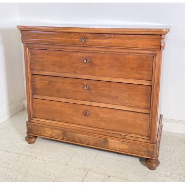 ANTICO COMO CASSETTONE 1800 CAPPUCCINO 4 CASSETTI LEGNO NOCE EPOCA GAMBA CIPOLLA
