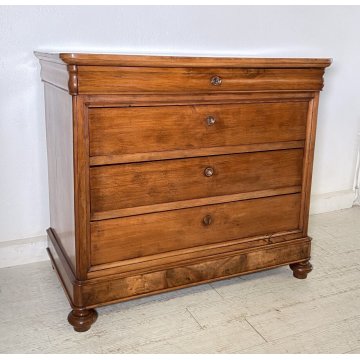 ANTICO COMO CASSETTONE 1800 CAPPUCCINO 4 CASSETTI LEGNO NOCE EPOCA GAMBA CIPOLLA