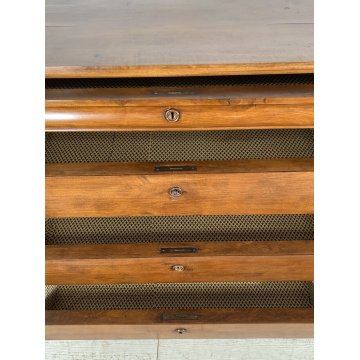 ANTICO COMO CASSETTONE 1800 CAPPUCCINO 4 CASSETTI LEGNO NOCE EPOCA GAMBA CIPOLLA