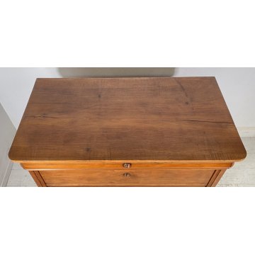 ANTICO COMO CASSETTONE 1800 CAPPUCCINO 4 CASSETTI LEGNO NOCE EPOCA GAMBA CIPOLLA