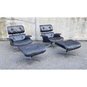 COPPIA POLTRONA CHARLES EAMES LOUNGE OTTOMAN MOD670 671/B HERMAN MILLER 60/70s