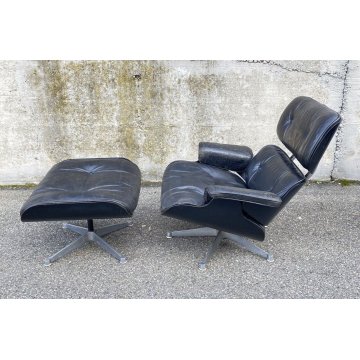 COPPIA POLTRONA CHARLES EAMES LOUNGE OTTOMAN MOD670 671/B HERMAN MILLER 60/70s