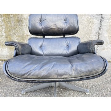 COPPIA POLTRONA CHARLES EAMES LOUNGE OTTOMAN MOD670 671/B HERMAN MILLER 60/70s