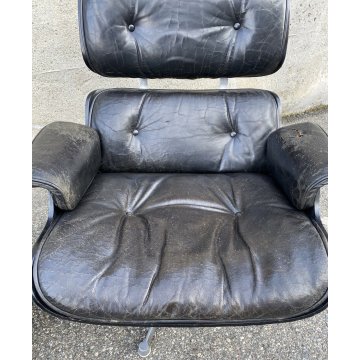 COPPIA POLTRONA CHARLES EAMES LOUNGE OTTOMAN MOD670 671/B HERMAN MILLER 60/70s