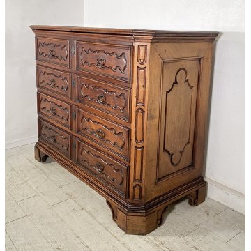 ANTICO GROSSO COMO CANTERANO 1600 LEGNO NOCE ABETE MASSELLO SECRETAIRE EPOCA OLD