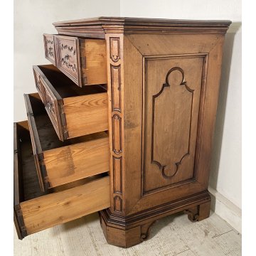 ANTICO GROSSO COMO CANTERANO 1600 LEGNO NOCE ABETE MASSELLO SECRETAIRE EPOCA OLD