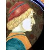 PIATTO PARATA CERAMICA CCIM Faenza DECORO PROFILO RITRATTO RINASCIMENTALE '900